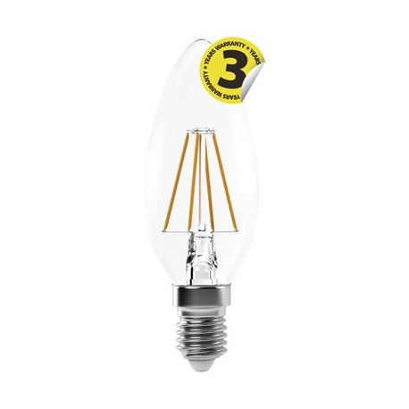 EMOS LED žárovka Filament Candle 4W E14 teplá bílá