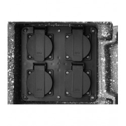 Panlux STONE 4Z zahradní elektro- kámen (4x zásuvka, s přívodním kabelem) - šedá