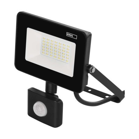 EMOS LED reflektor SIMPO s pohybovým čidlem, 30W, černý, neutrální bílá (ZS2332)