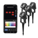 EMOS GoSmart venkovní LED bodové světlo, startovací sada, 4 díly, 7 W, RGBIC stmívatelné, WiFi