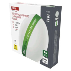 EMOS LED přisazené svítidlo TIVI, A CLASS, MW sensor, kruhové bílé 12,5W, IP44, neutrální bílá  (ZM3408M)