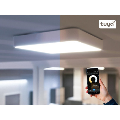 PANLUX Přisazené chytré LED svítidlo VERONA SQUARE SMART Tuya Wifi, bílá IP54, stmívatelné