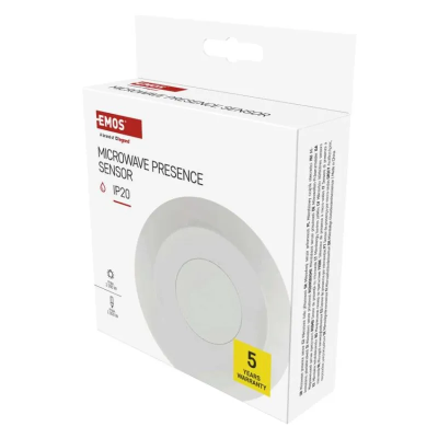 Emos mikrovlnné čidlo přítomnosti IP20 24GHZ 2000W, bílé (GS32111)